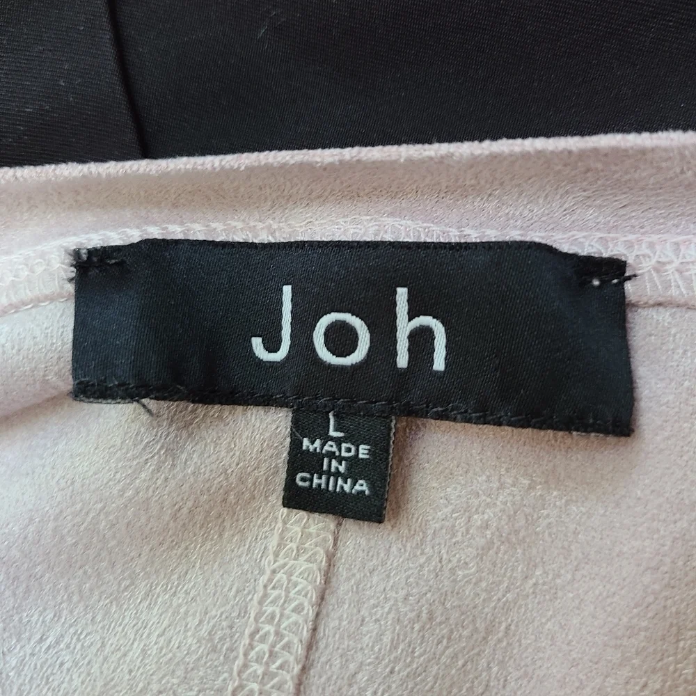 Joh Faux Suade Soft Light Pink Mauve Dress, Size Large